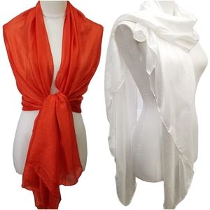 2Pcs Long Large Scarf Shawl Wrap Bridal scarf Set